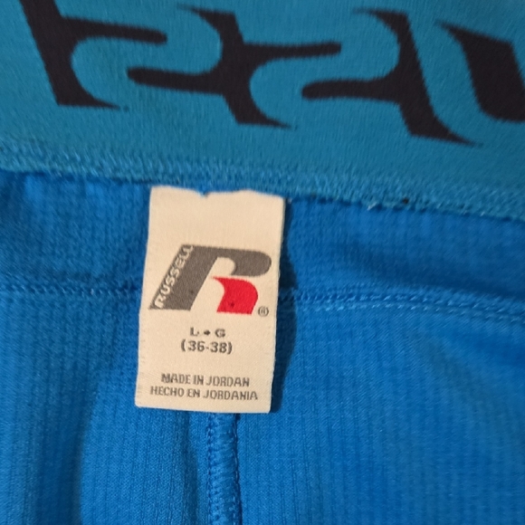 Russell Athletic Blue and Black Athletic Shorts Moisture-Wicking - Picture 4 of 5